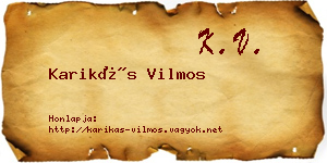 Karikás Vilmos névjegykártya