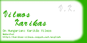 vilmos karikas business card