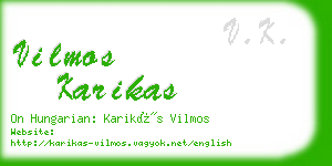 vilmos karikas business card